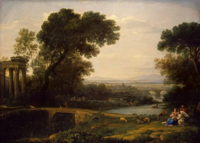 Mısır'a Kaçışta Dinlenme ile Manzara - Claude Lorrain