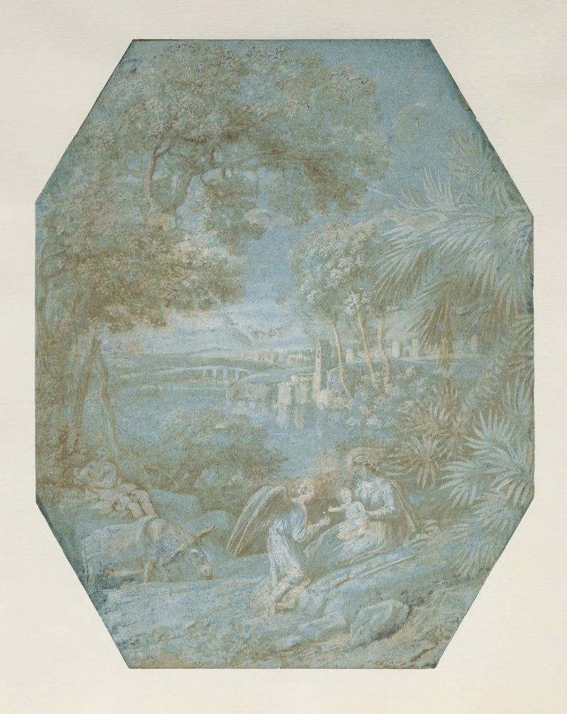 Mısır'a Kaçışta Dinlenme ile Manzara - Claude Lorrain