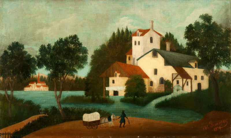Su değirmeniyle manzara - Henri Rousseau