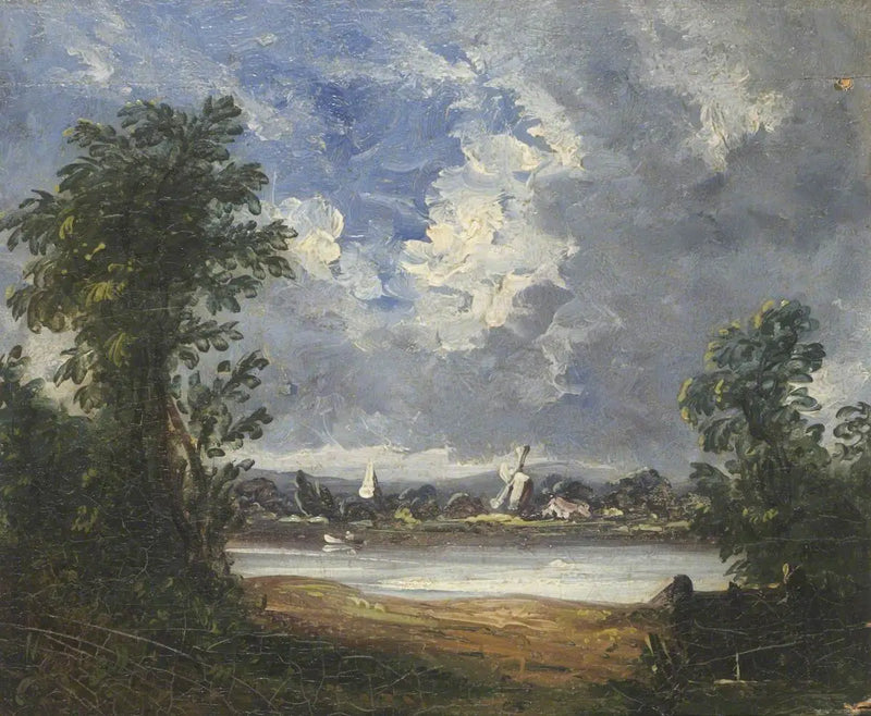 Rüzgar değirmeniyle manzara - John Constable
