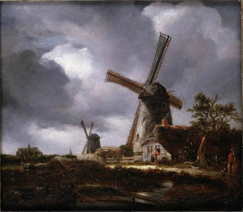 Haarlem yakınlarındaki rüzgar değirmenleriyle manzara, Jacob van Ruisdael'e göre - John Constable