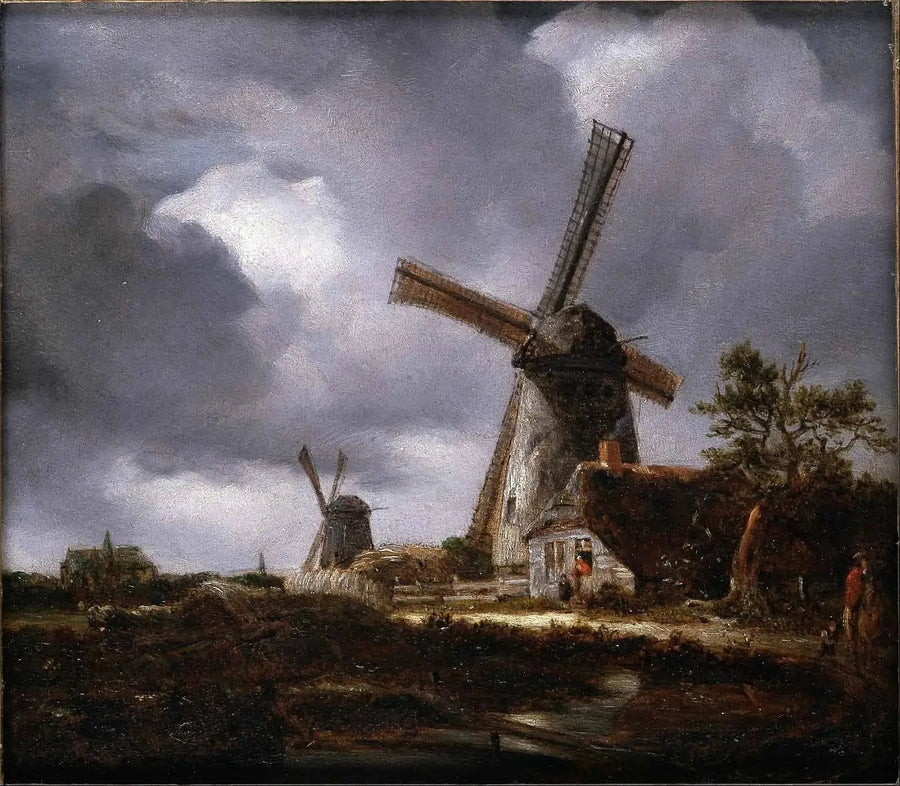 Haarlem yakınlarındaki rüzgar değirmenleriyle manzara, Jacob van Ruisdael'e göre - John Constable