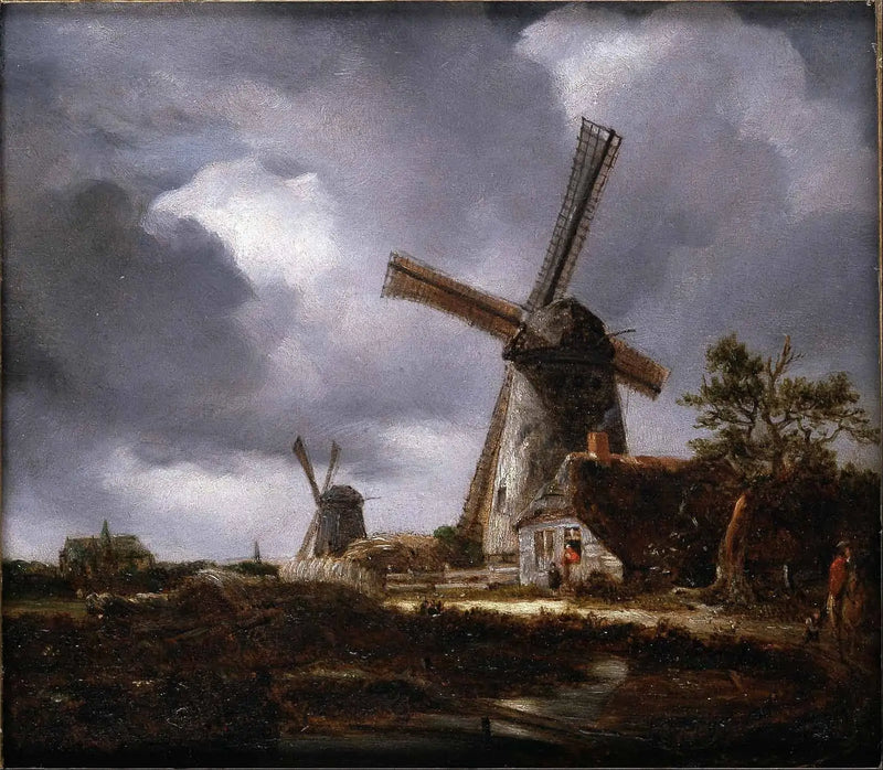 Haarlem yakınlarındaki rüzgar değirmenleriyle manzara, Jacob van Ruisdael'e göre - John Constable