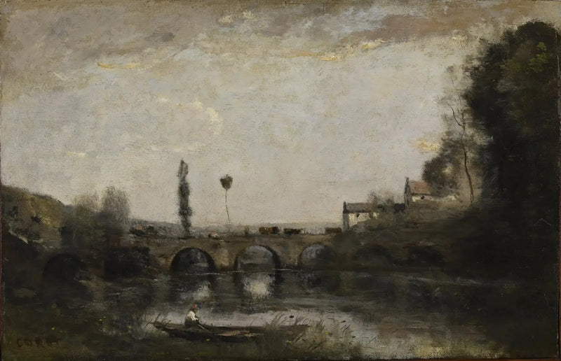 Köprüyle Manzara - Jean-Baptiste Camille Corot