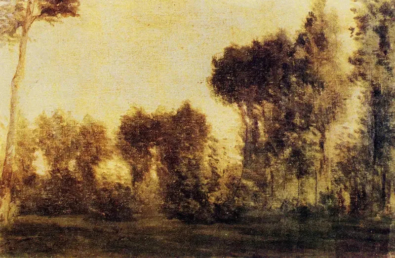 Ağaç Perde ile Manzara - Paul Gauguin