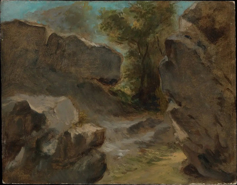Kayalıklar ile Manzara, Augerville - Eugène Delacroix