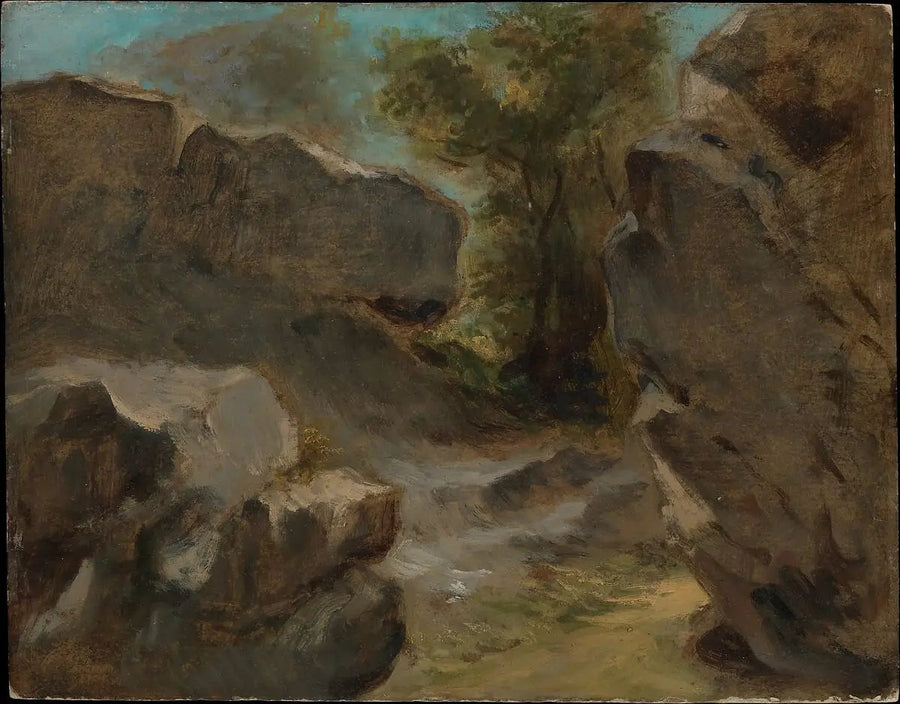 Kayalıklar ile Manzara, Augerville - Eugène Delacroix