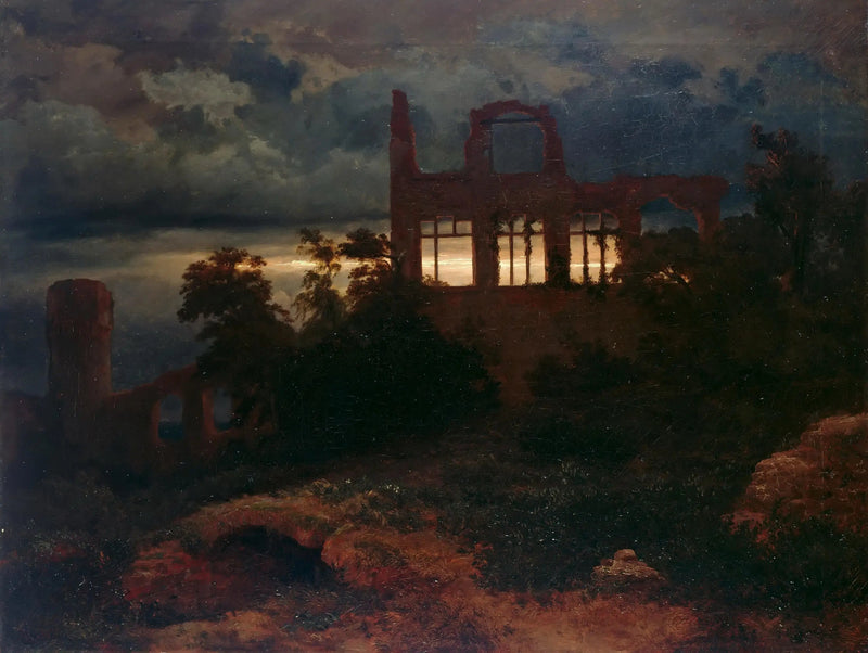 Şato Harabeleriyle Manzara - Arnold Böcklin