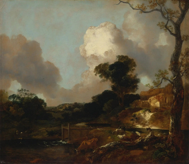 Manzara, dere ve baraj - Thomas Gainsborough
