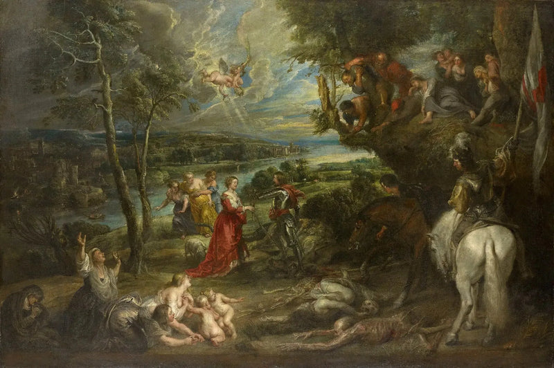 Saint George ve Ejderha ile Manzara - Peter Paul Rubens