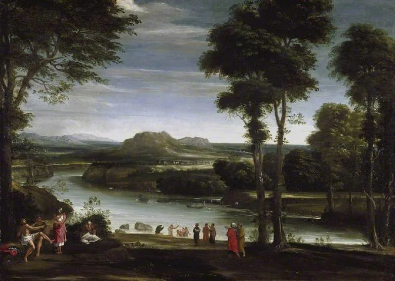 Domenichino - Aziz Yuhanna Vaftiz Ediyor Manzarası