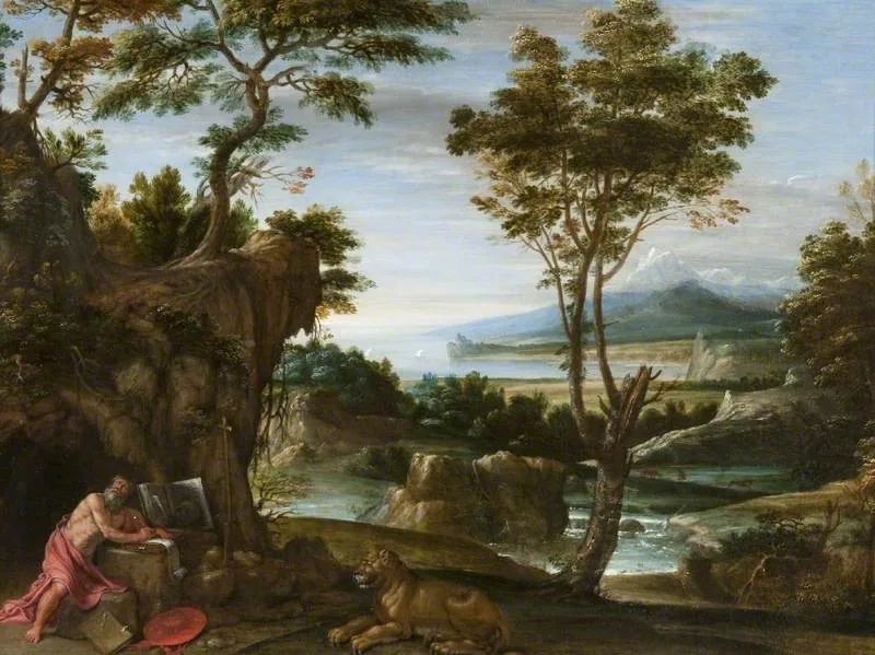 Saint Jerome ile Manzara - Domenichino