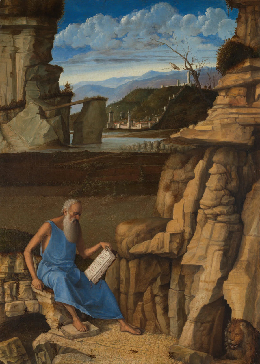 Saint Jérôme Okuyorken Manzara - Giovanni Bellini