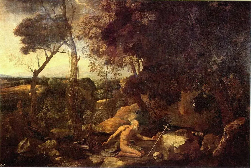 Saint Paul Ermiş ile Manzara - Nicolas Poussin