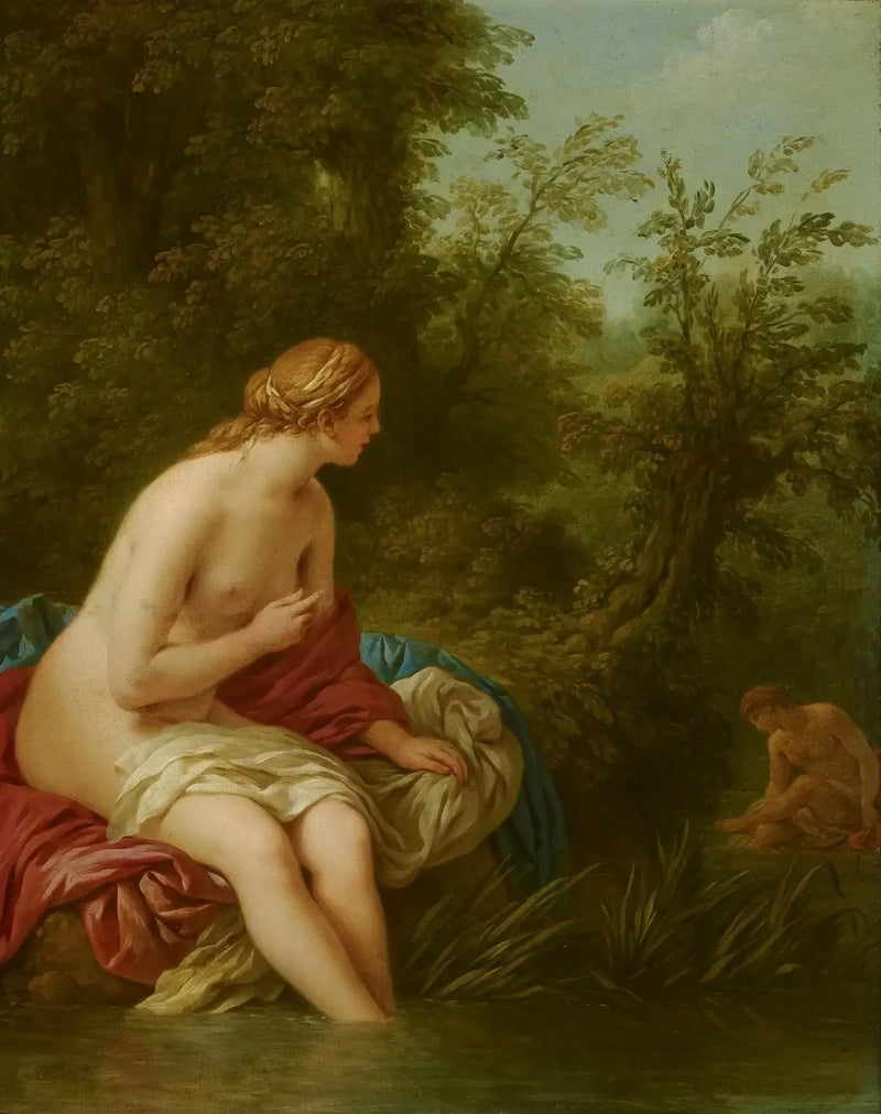 Salmakis ve Hermaphrodit ile Manzara - Louis Jean François Lagrenée