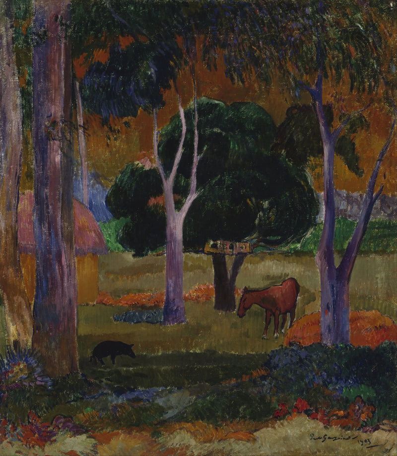 Domuz ve At ile Manzara - Paul Gauguin