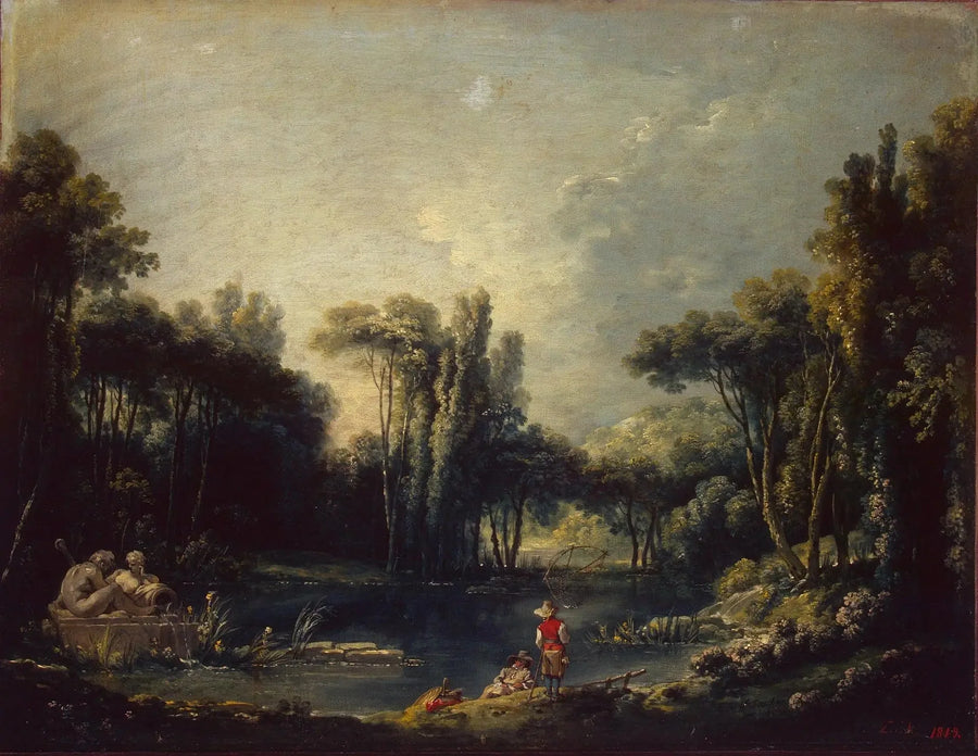 Manzara ve gölet - François Boucher