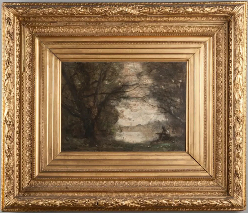 Manzara ve Çizim Yapan Bir Çocuk - Jean-Baptiste Camille Corot