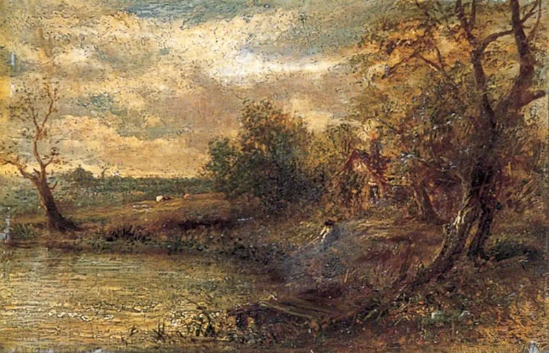 Balık tutan bir adamla manzara - John Constable