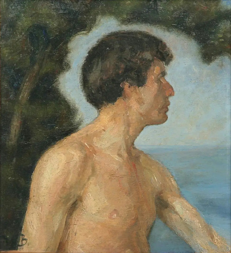 Bir Adam ile Manzara. - H. A. Brendekilde