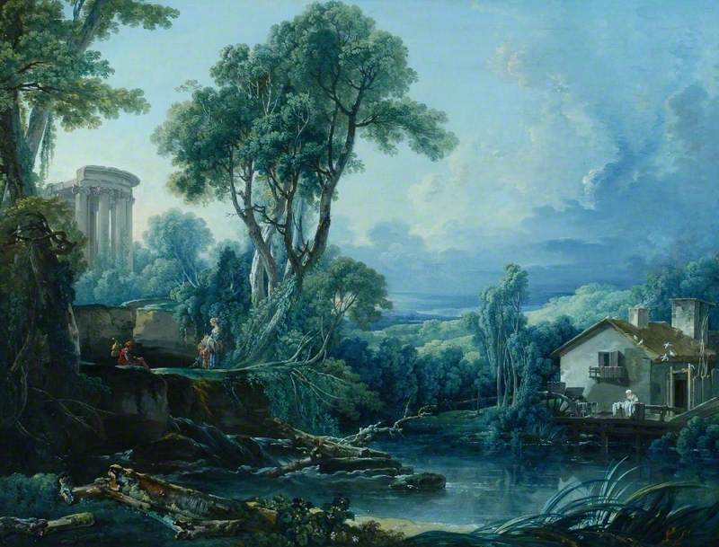 Paysage avec un moulin à eau - François Boucher