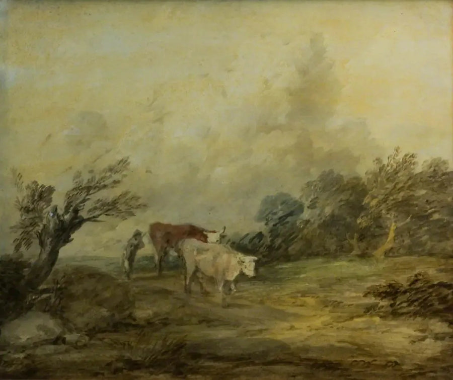Thomas Gainsborough ile Bir Çiftçi ve İnekler Manzarası