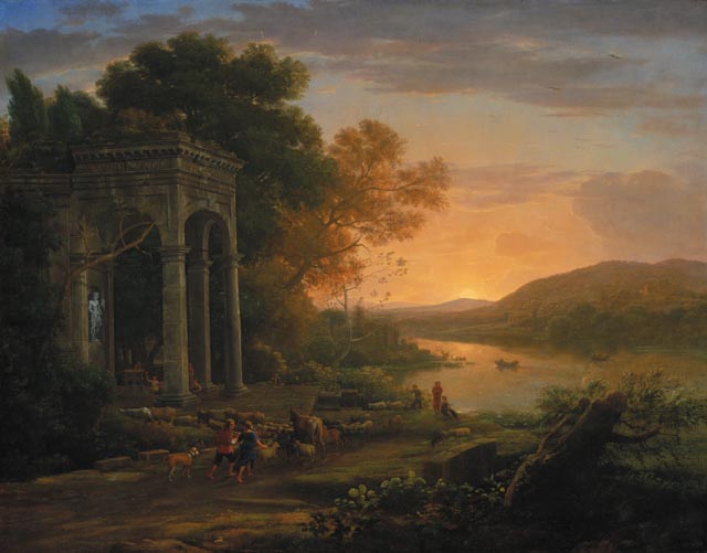Paysage avec un temple de Bacchus - Claude Lorrain