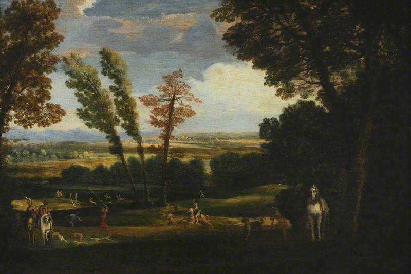 Geyik Avı ile Manzara - Annibale Carracci