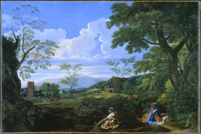 Bir Kadın Ayaklarını Yıkarken Manzara - Nicolas Poussin