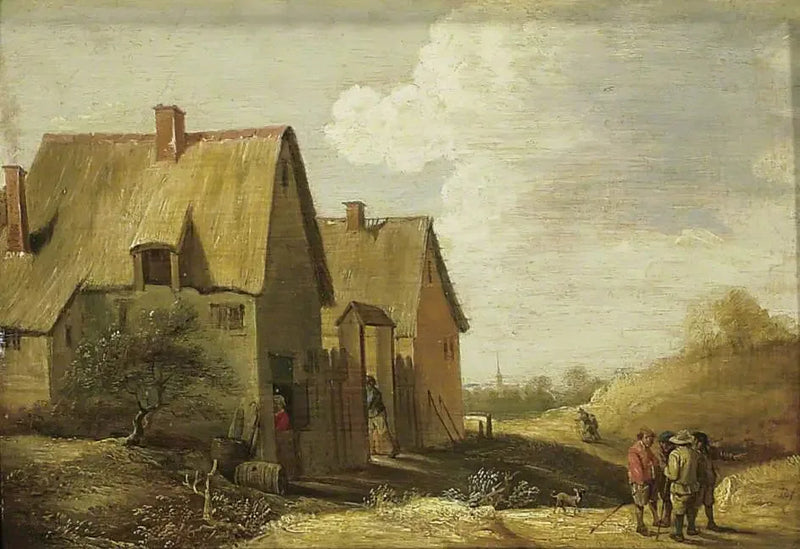 Manzara, bir çiftlik ve figürler ile - David Teniers genç