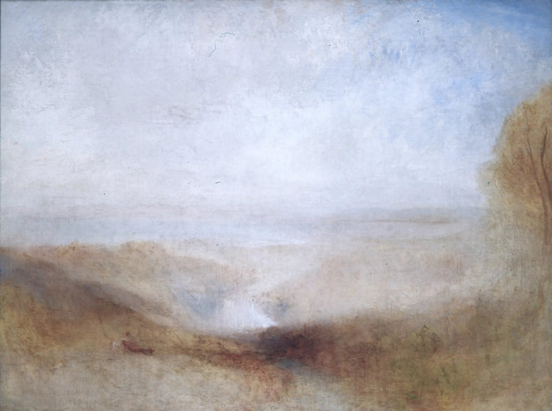 Uzakta bir nehir ve koy ile manzara - J. M. W. Turner