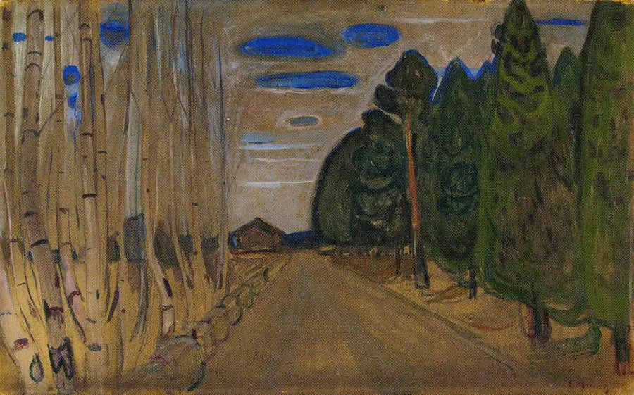 Bir Yol ile Manzara - Edvard Munch