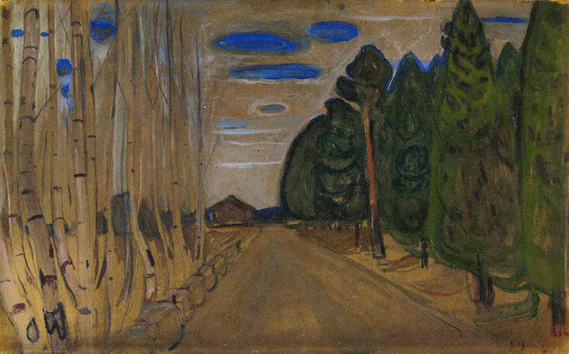 Bir Yol ile Manzara - Edvard Munch