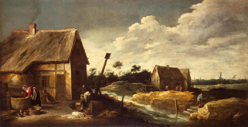Kuyu başında hizmetçi ile manzara - David Teniers genç