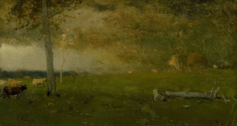 Manzara (fırtınadaki sığır sürüsü) - George Inness