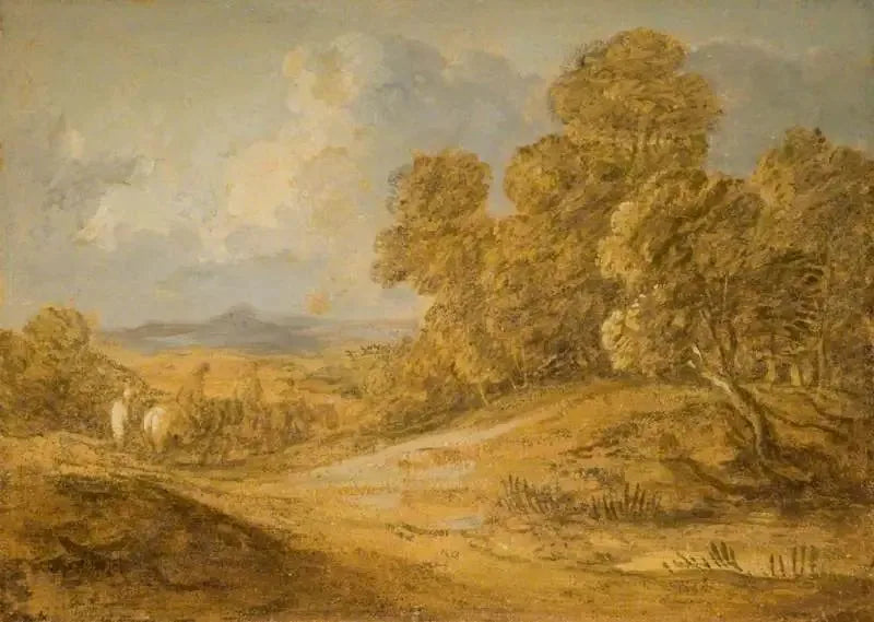 Ağaçlık Manzara ve Atlı Figürler - Thomas Gainsborough