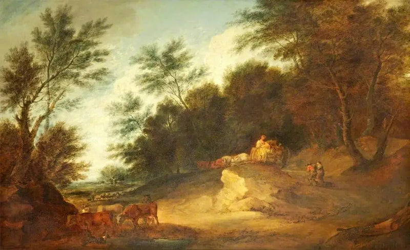 Orman Manzarası, Kırsal Bir Arabada İnsanlar ve Hayvanlar - Thomas Gainsborough