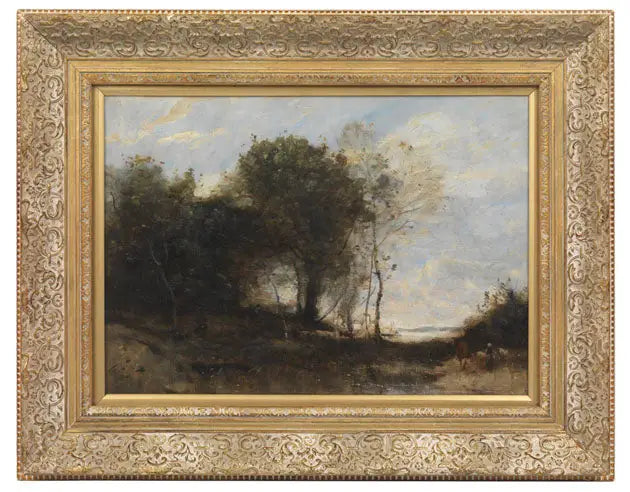 Ağaçlık Manzara ve Figürler - Jean-Baptiste Camille Corot