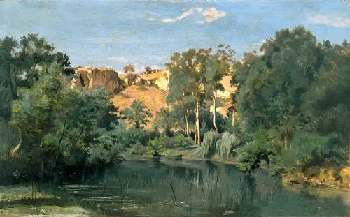 Ağaçlık Manzara ve Gölet - Jean-Baptiste Camille Corot