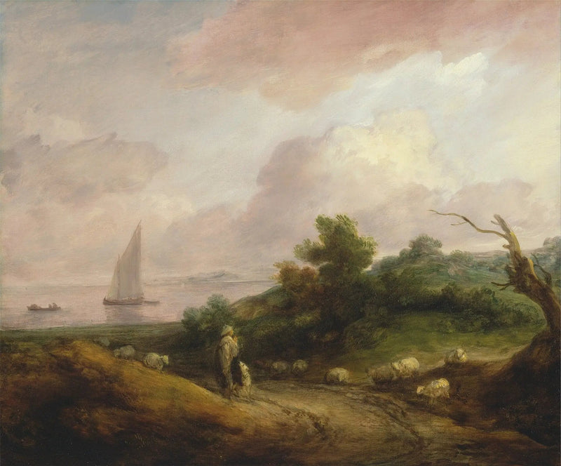 Kıyı Manzarası, Bir Çoban ve Sürüsü ile - Thomas Gainsborough