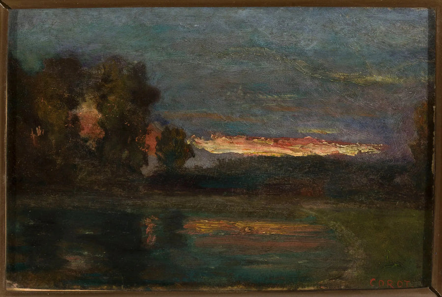 Manzara – Su Kenarında Gün Batımı - Jean-Baptiste Camille Corot