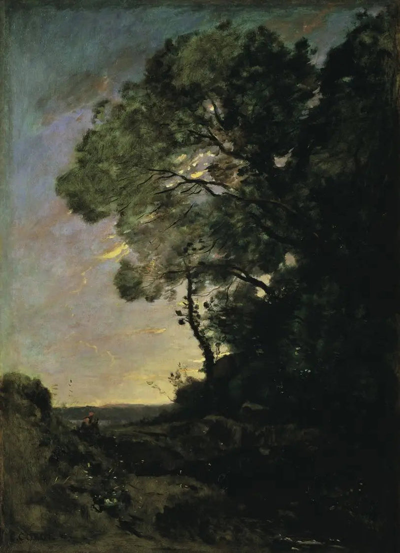 Ağaç Manzarası (Akşam) - Jean-Baptiste Camille Corot