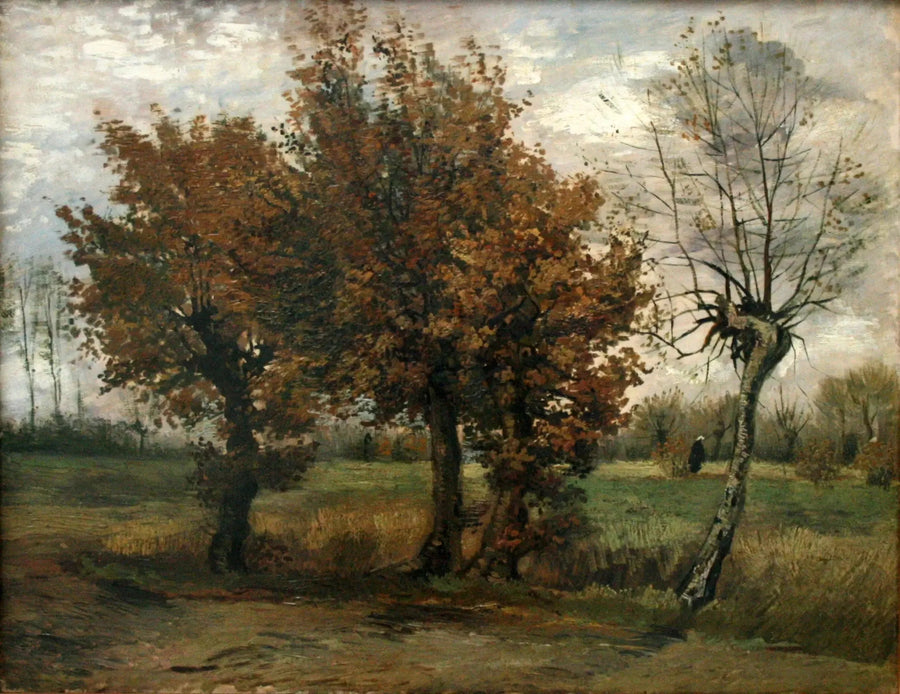 Dört ağaçlı sonbahar manzarası - Vincent van Gogh