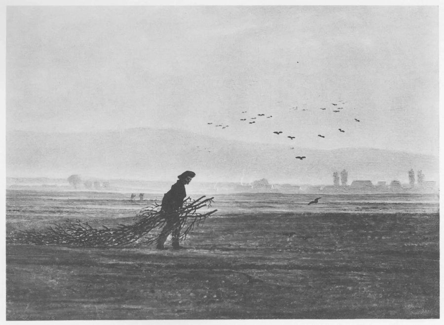 Sonbahar Manzarası ve Odun Toplayan Adam - Caspar David Friedrich