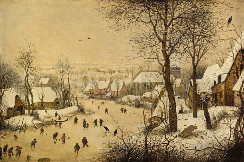 Kış Manzarası, buz patencileri ve kuş tuzağı - Pieter Brueghel the Elder