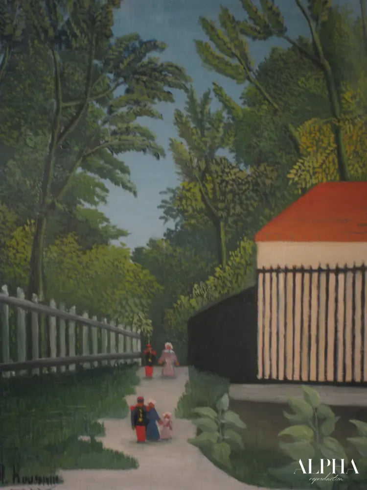 Paysage dans le parc de Montsouris avec cinq personnages - Henri Rousseau - Reproductions de tableaux et peintures haut de gamme