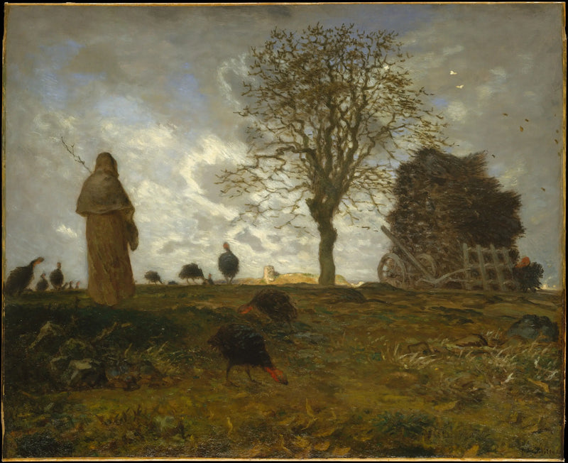Sonbahar Manzarası ve Bir Gruba Hindi - Jean-François Millet