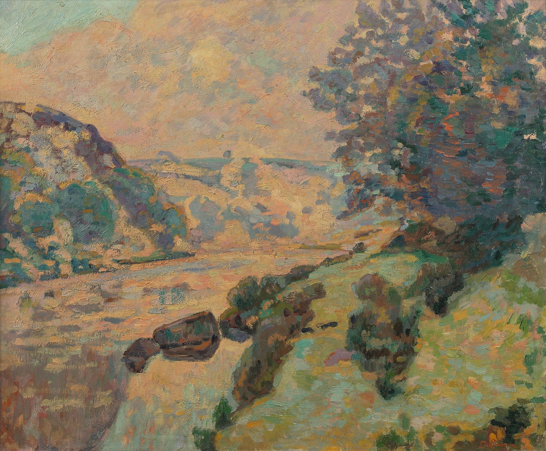 Paysage de la Creuse : brouillard vers Crozant - Armand Guillaumin