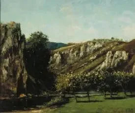 Ornans - Gustave Courbet ile Meyve Ağaçlarıyla Dağ Manzarası
