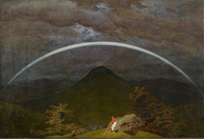 Dağ Manzarası ve Gökkuşağı - Caspar David Friedrich